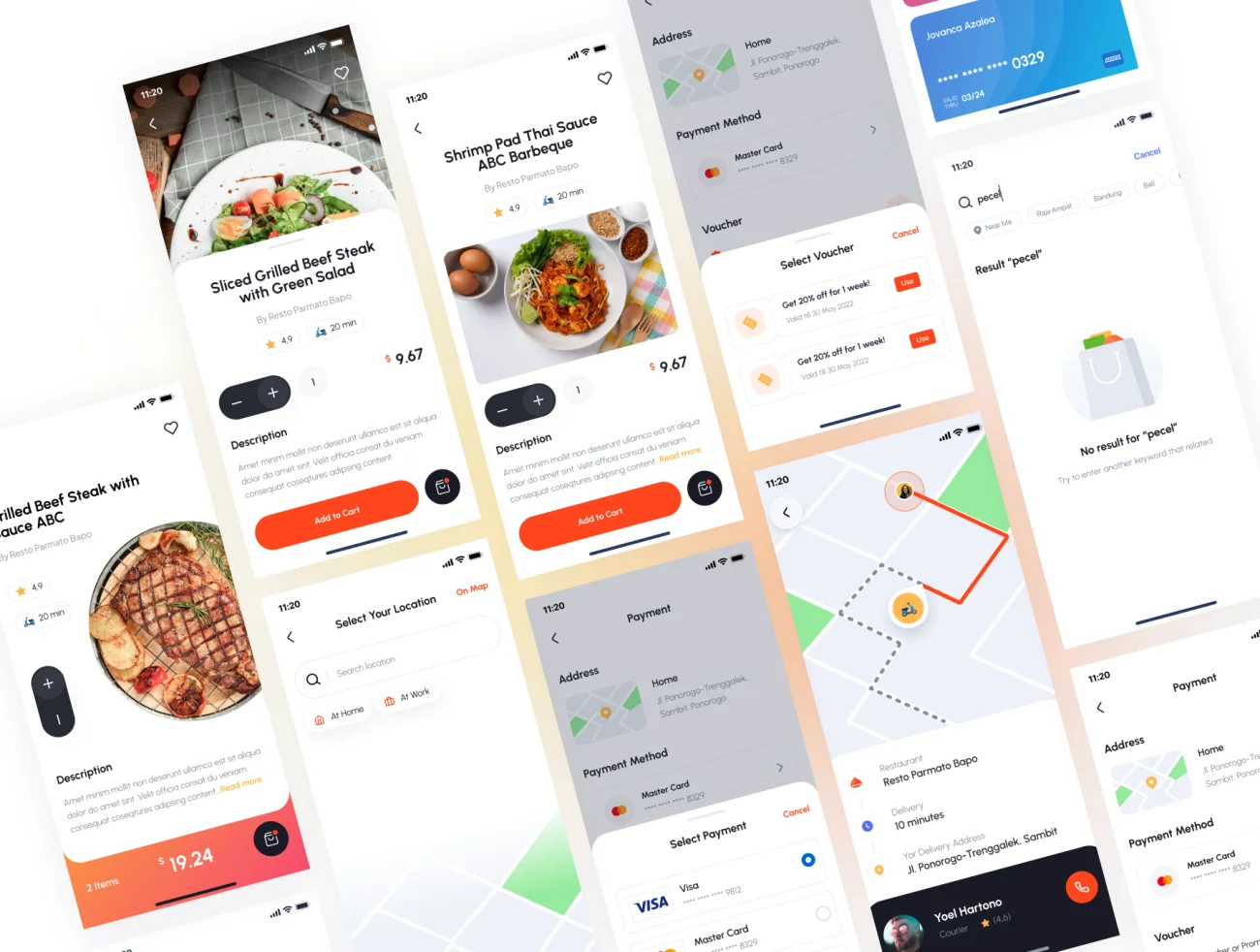 外卖点餐送餐应用UI设计套件40屏 Lezatos – Food Delivery Apps .sketch .xd .figma插图9