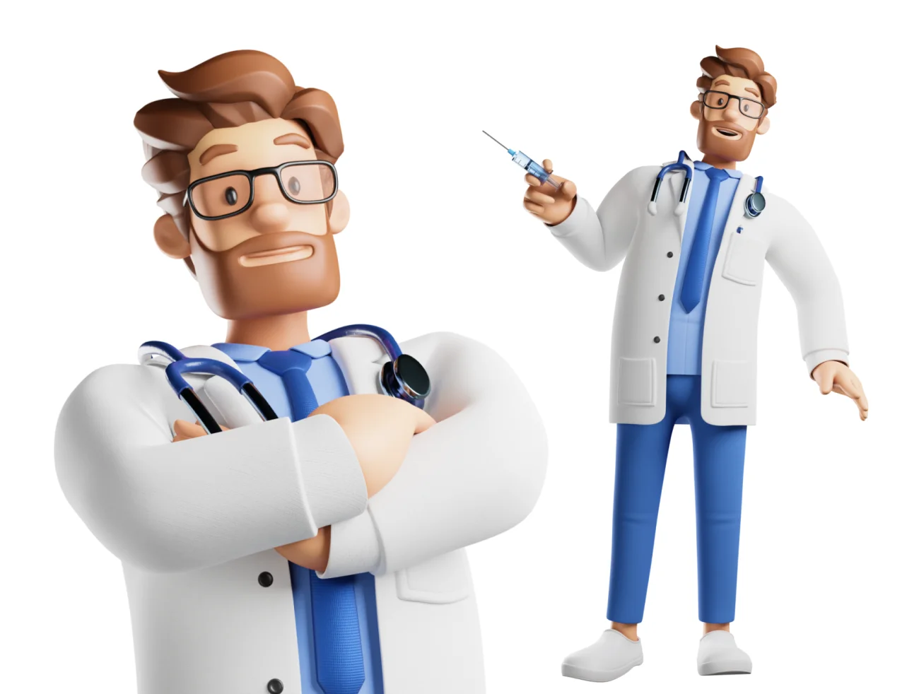 46款医生3D图标模型 3D Character Doctor Installment Figma .blender .png-3D/图标-到位啦UI