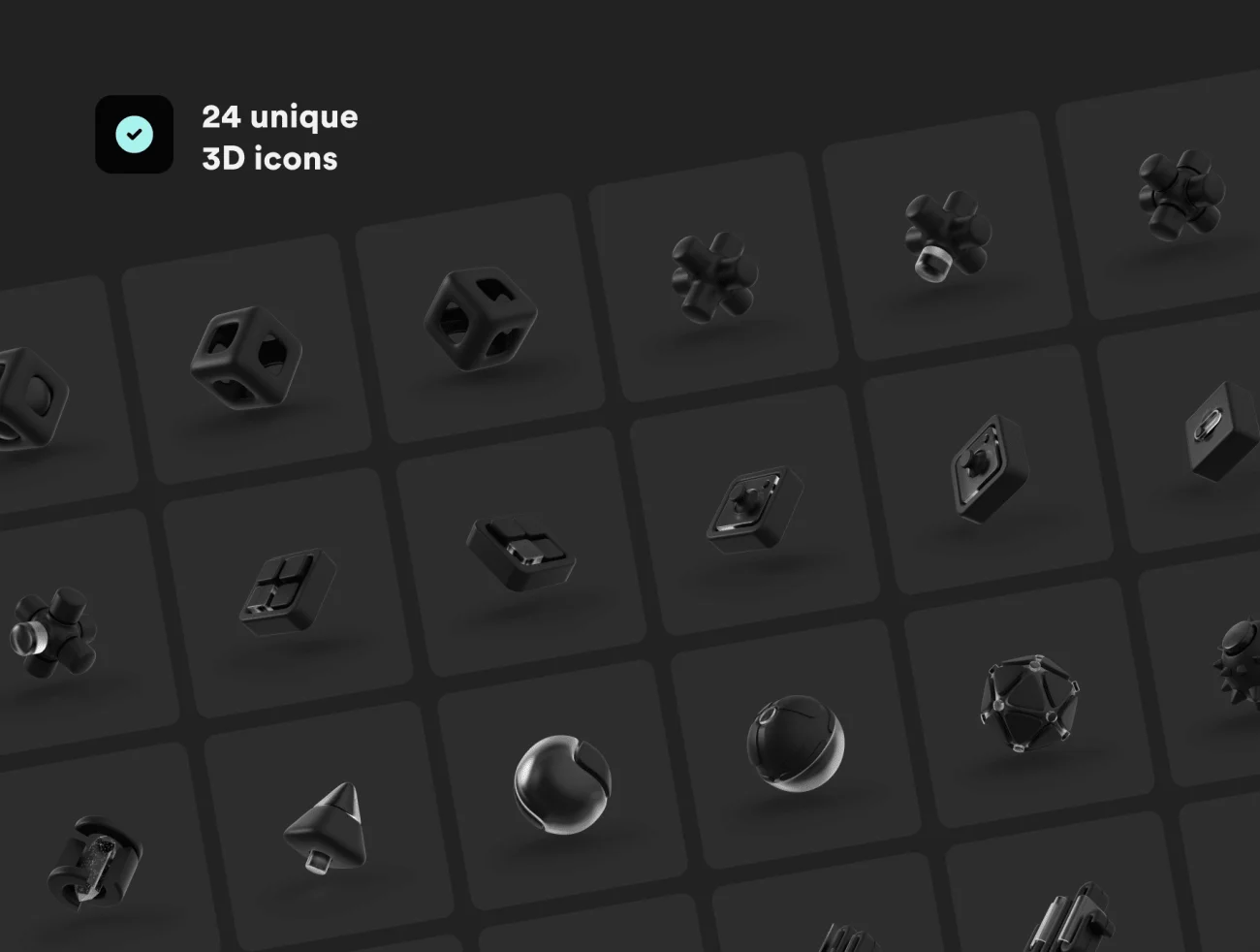 24款创意抽象3D模型图标 Onix vol. 1 – 3D Icon Pack .c4d .figma-3D/图标-到位啦UI