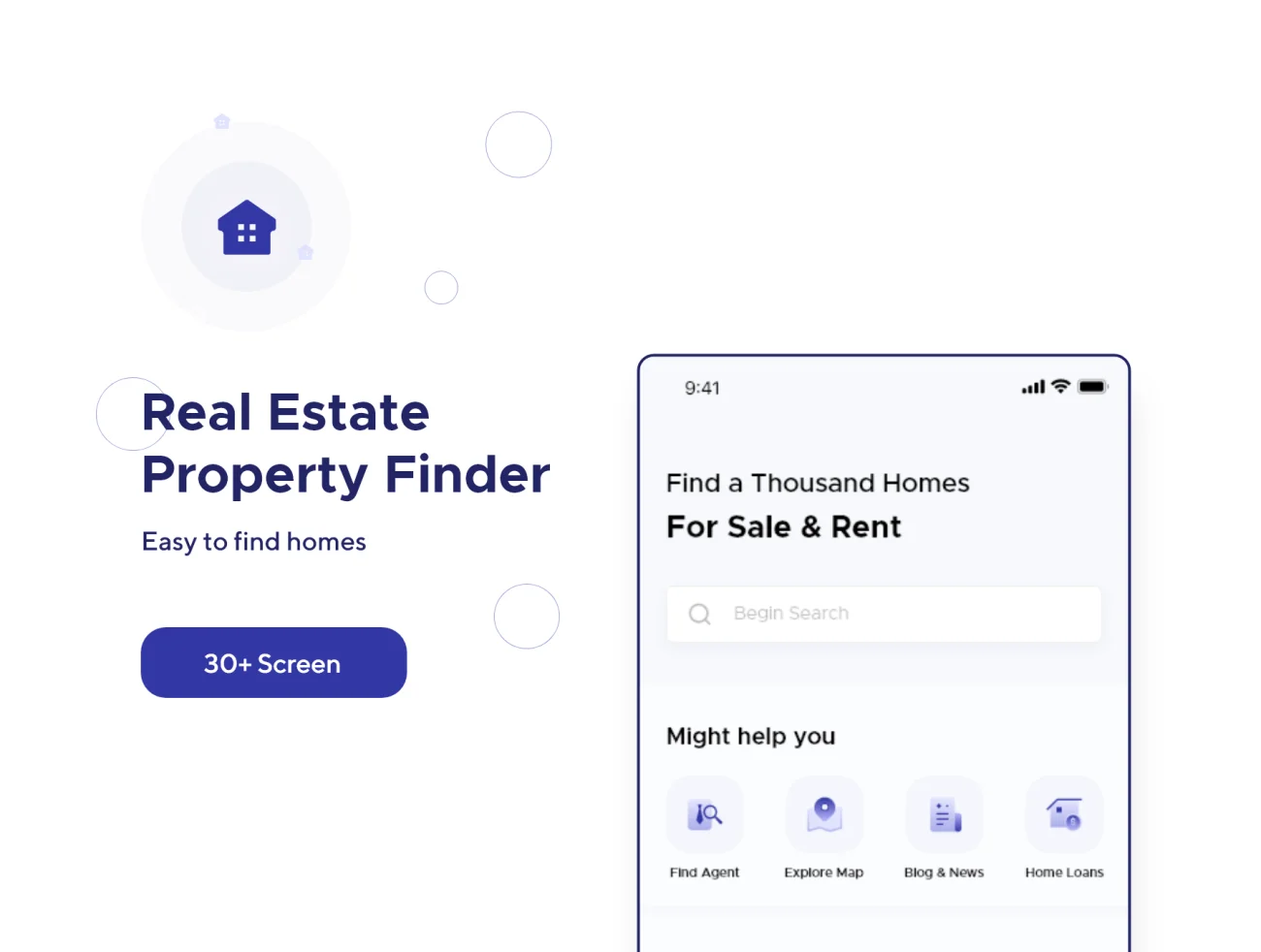 租房售房地产应用UI设计套件30屏 Real Estate Property Finder App .xd .figma-UI/UX、ui套件、主页、地图、应用、详情-到位啦UI
