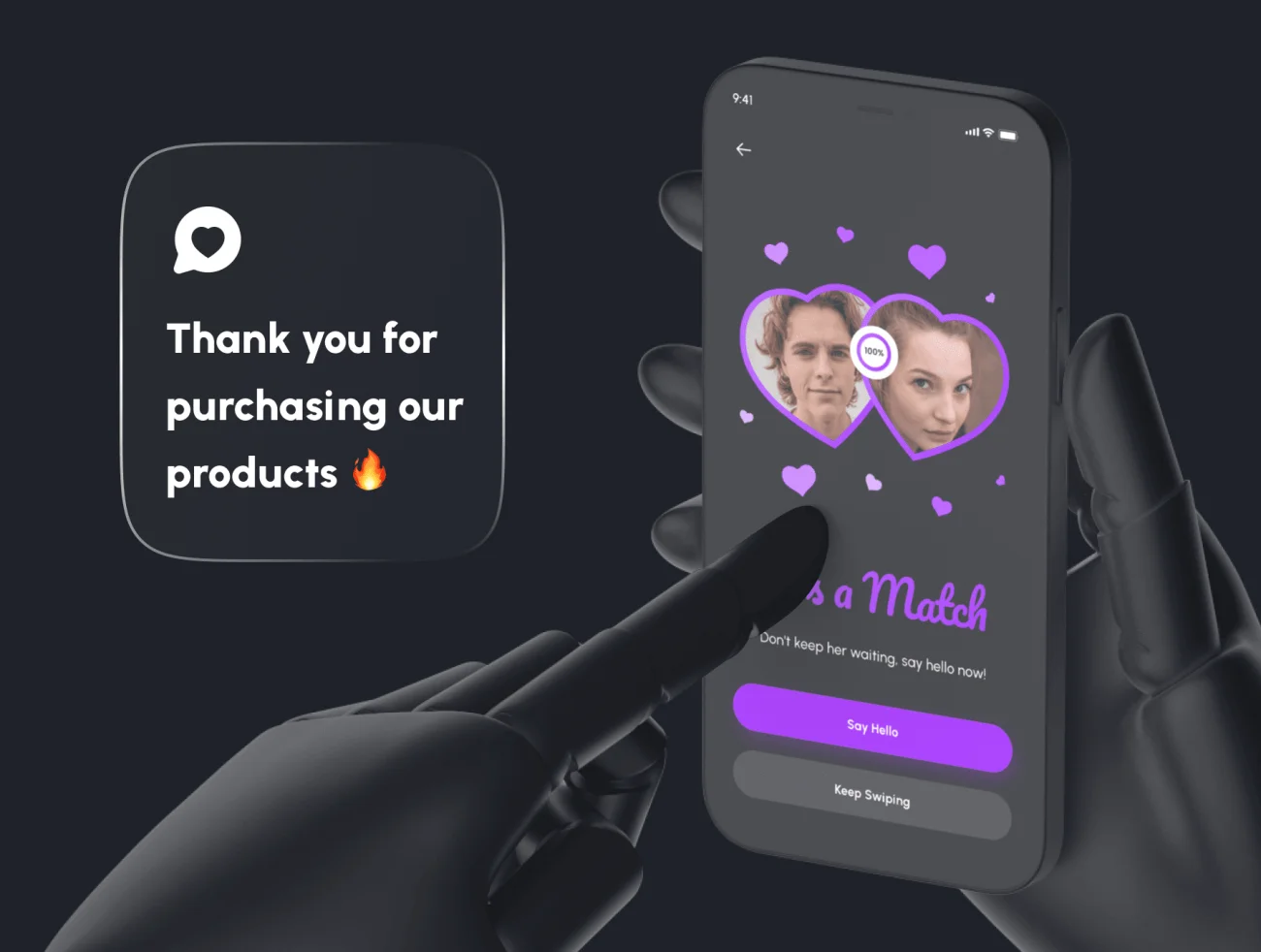 130屏紫色社交约会应用UI套件 Hume - Dating App UI Kit .figma-UI/UX、ui套件、主页、介绍、应用、社交、聊天-到位啦UI