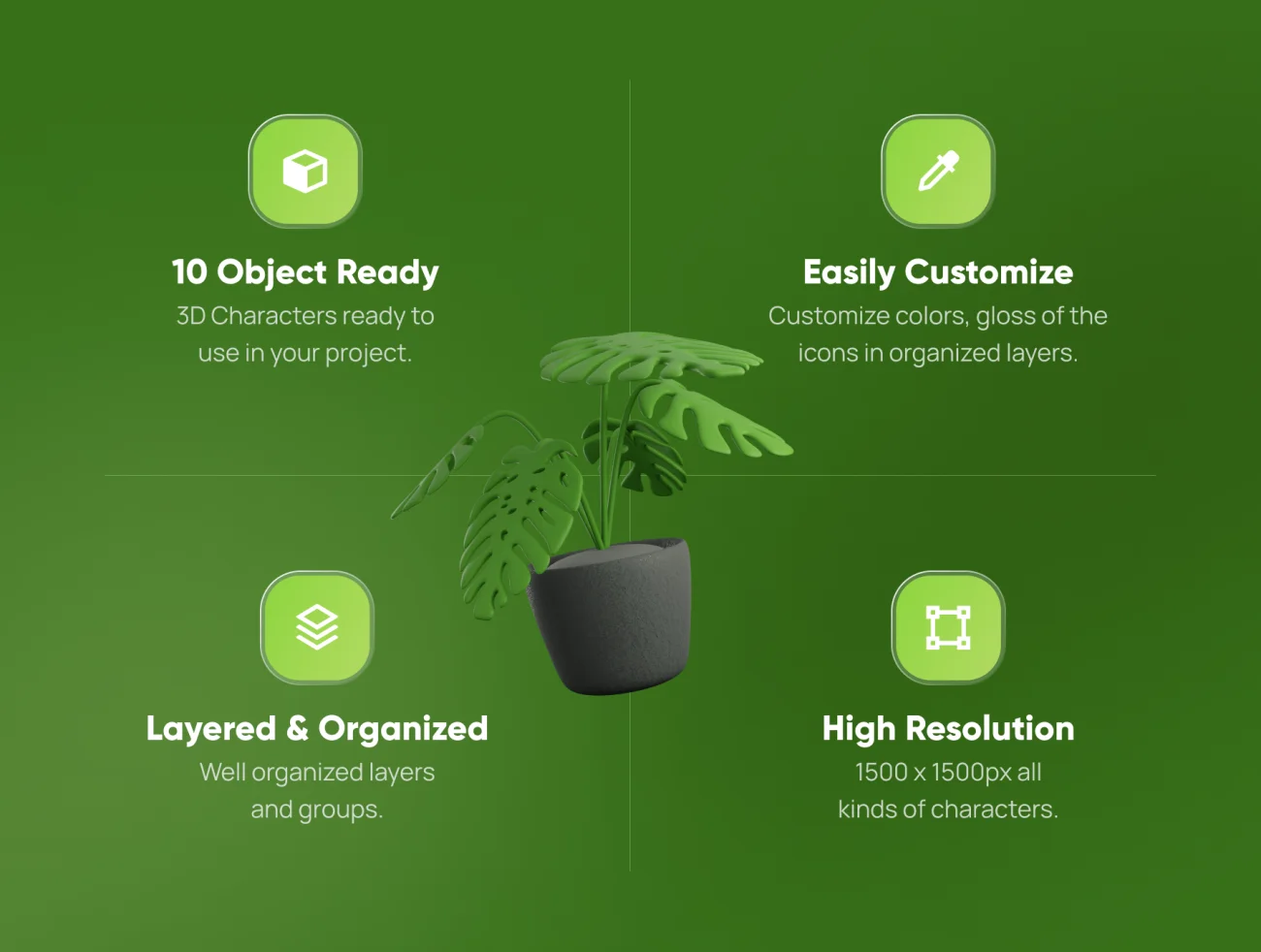 10款树木植物3D图标模型素材 Treeby - Tree & Plant 3D Icon Set .blender .figma .png-3D/图标-到位啦UI