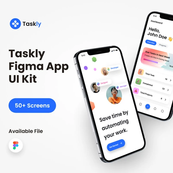 50屏时间规划任务清单应用ui套件 Taskly Figma App IOS UI Kit .figma