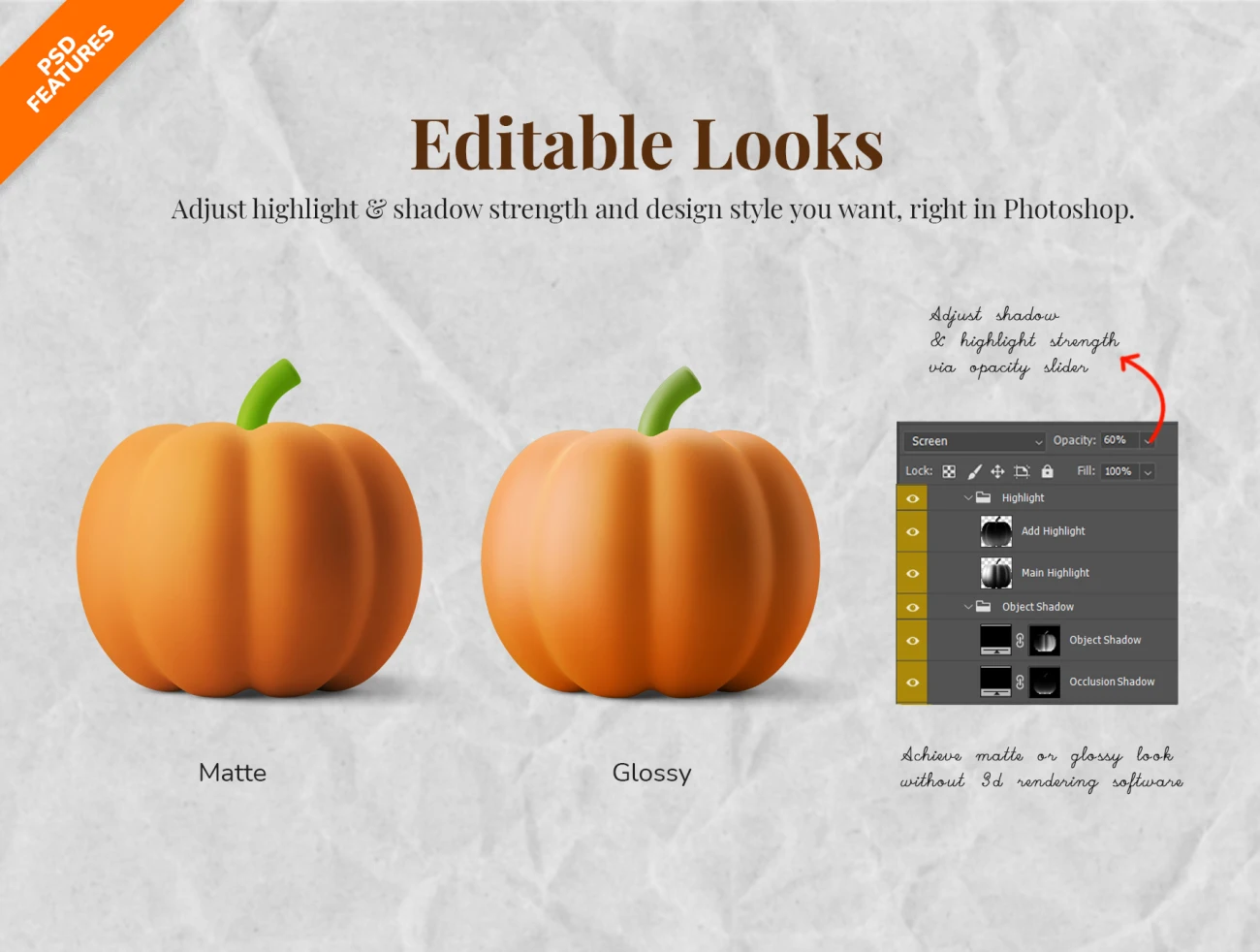 20款秋季水果食品3D图标模型 3D Icon Illustration Set - Autumn Food Theme .blender .psd-3D/图标-到位啦UI