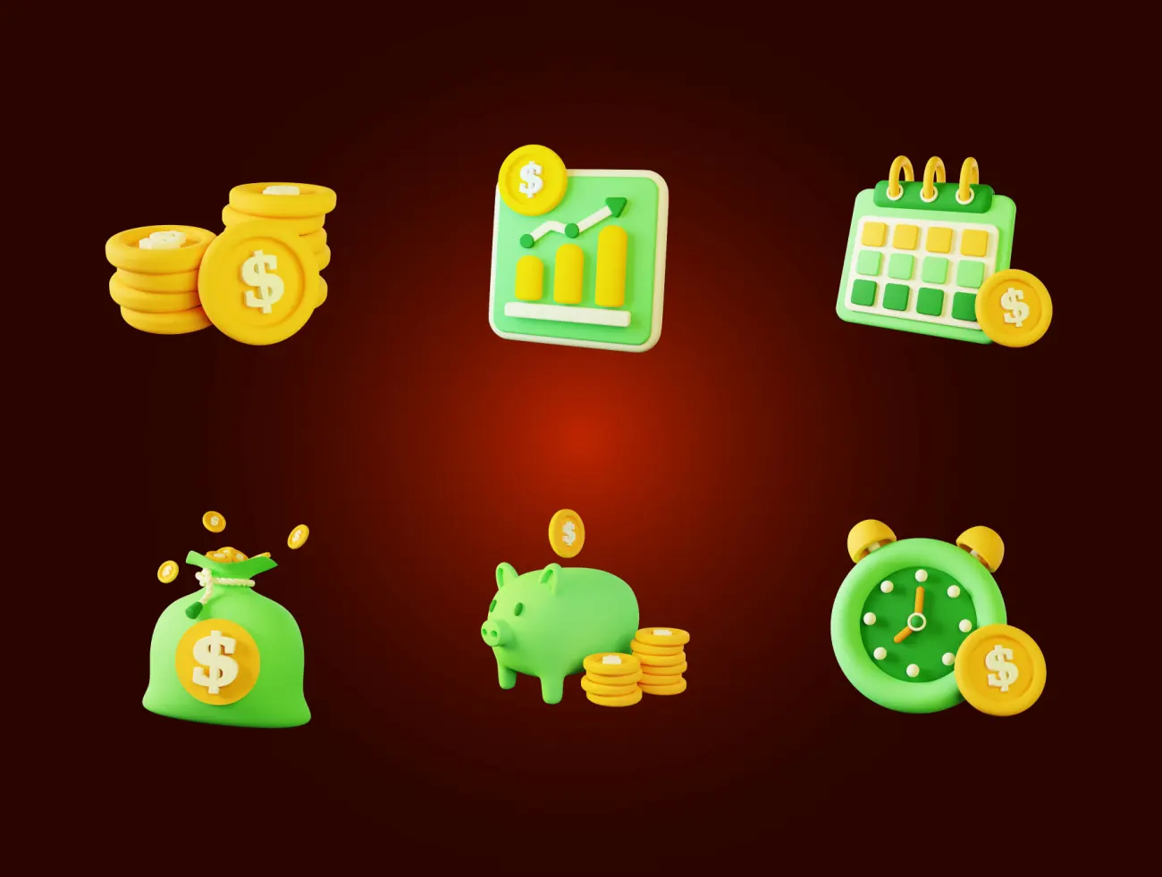 金融货币储蓄3D图标模型 Finance - 3D Icon Pack .blender-3D/图标-到位啦UI