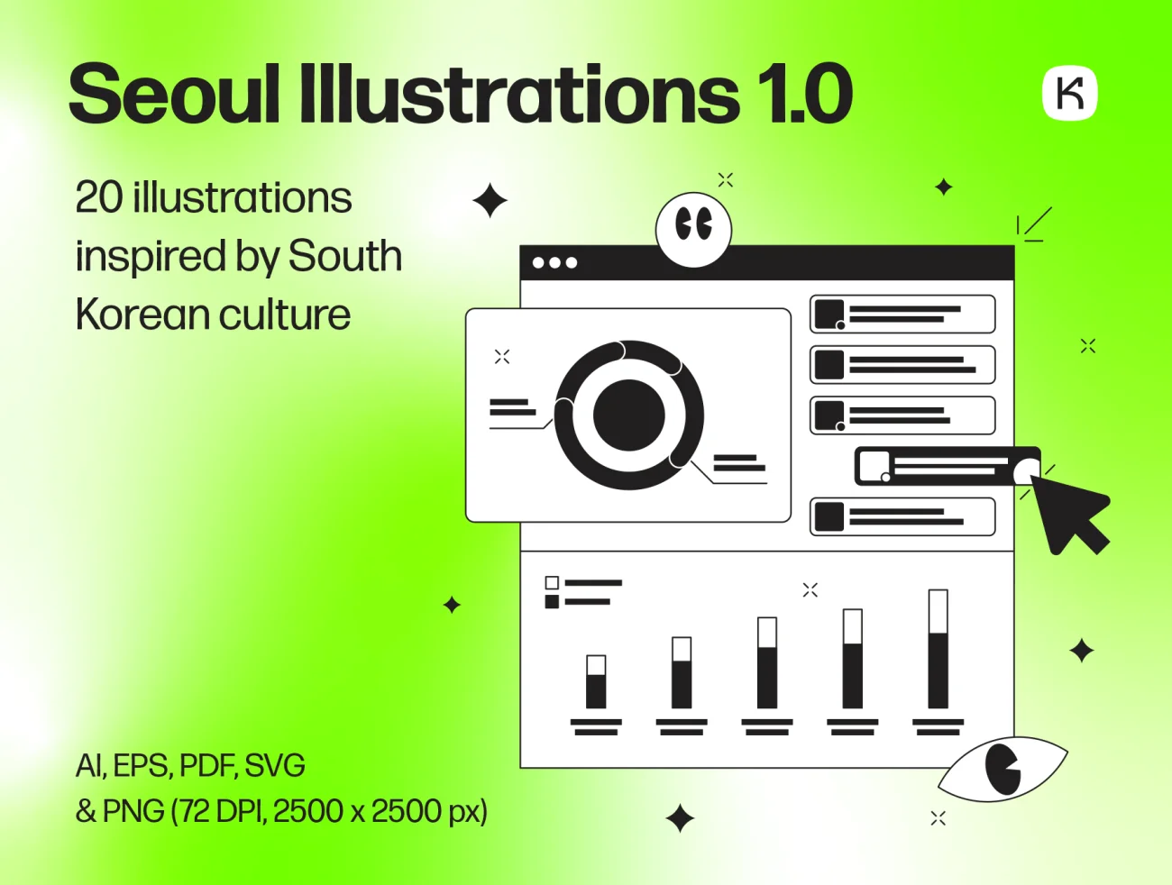 韩国风格矢量原型图插画 Seoul Illustrations .sketch .ai .ae .figma-商业金融、学习生活、插画、插画功能、插画风格、数据演示、科技智能、线条手绘、职场办公-到位啦UI