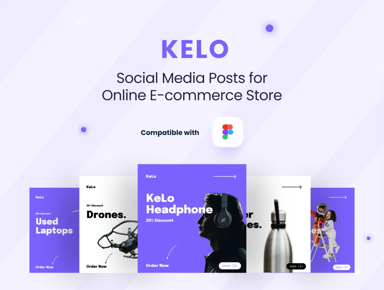14款社交媒体电商钻展海报banner模板 KELO – An Online E-commerce Store – Facebook & Instagram figma插图11