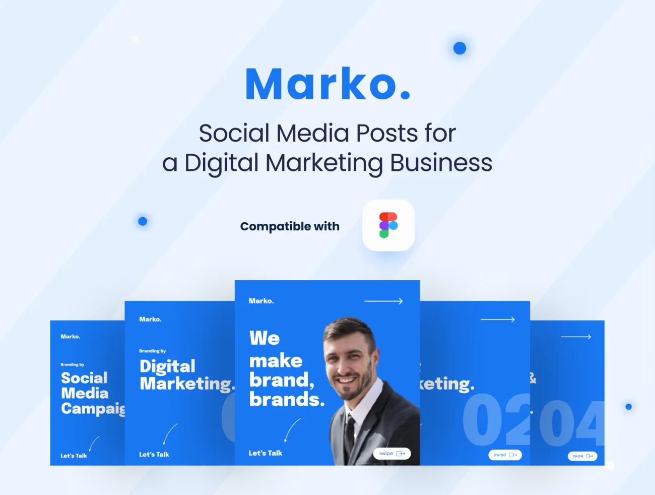25屏社交媒体ins海报banner模板 Marko. – A Digital Marketing Business – Facebook & Instagram figma插图13