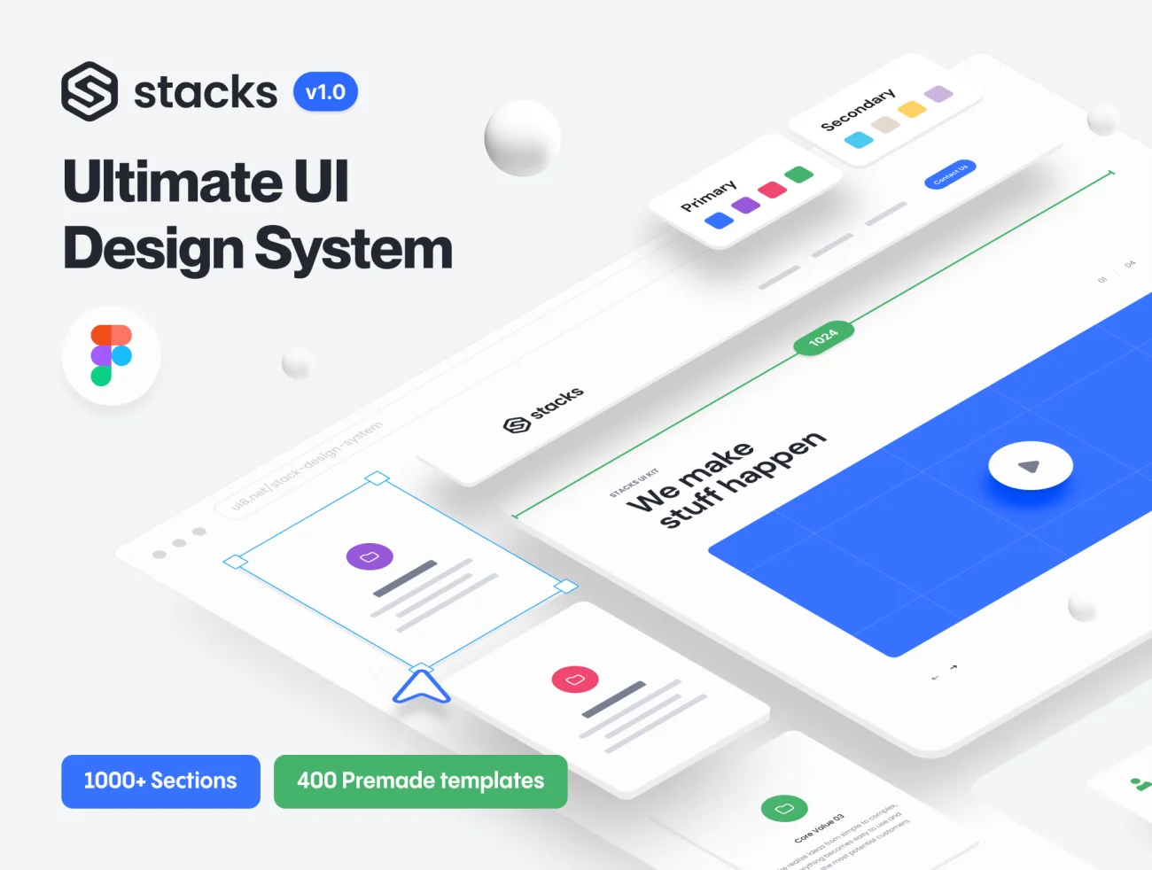 400屏Stack超级UI设计系统大合集套件 Stacks – Ultimate UI Design System figma插图1