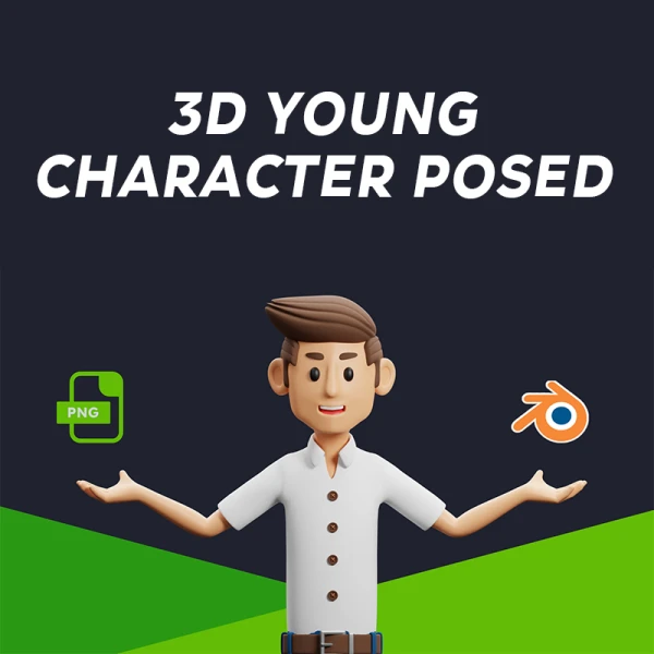 19款人物姿势3D模型 3D Young Character Poses blender psd ai figma
