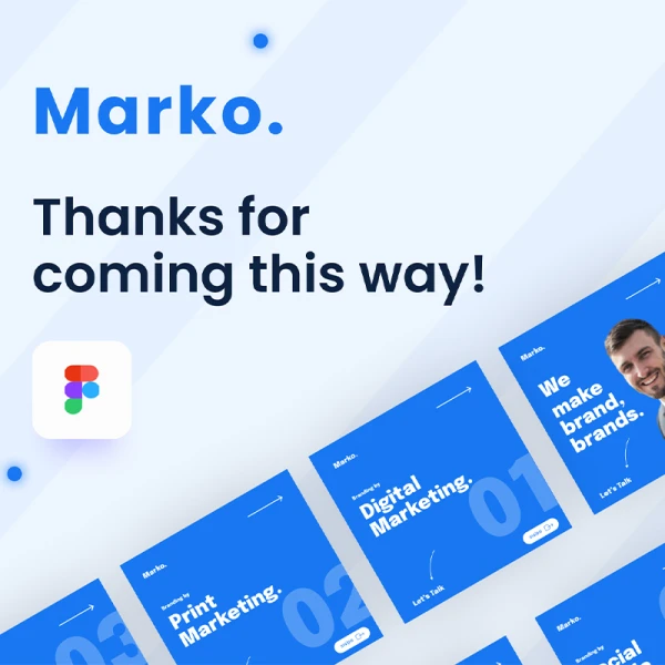 25屏社交媒体ins海报banner模板 Marko. - A Digital Marketing Business - Facebook & Instagram figma