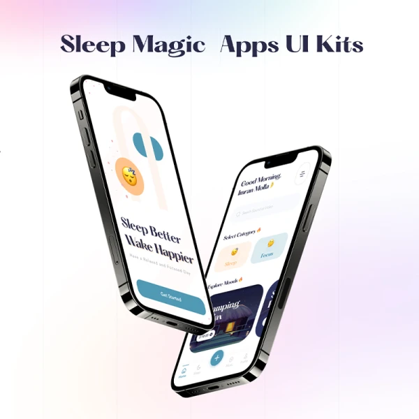 20屏辅助睡眠冥想放松应用UI设计套件 Sleep Magic App UI Kit figma