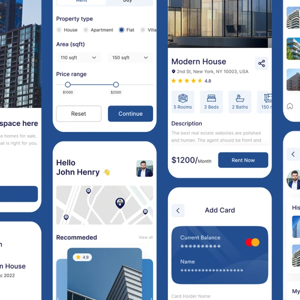 20屏房地产租赁销售应用UI设计套件 UrbanState - Real State App UI Kit .figma
