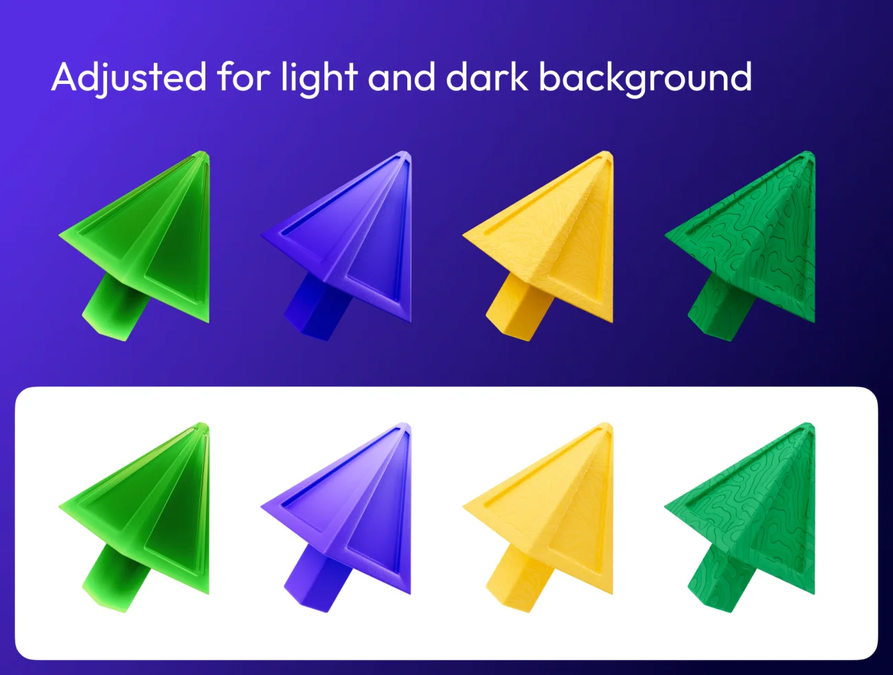 56款3D箭头模型4种形状7种材质 3D arrows, 4 shapes, 7 materials .png .figma .c4d .obj-3D/图标-到位啦UI