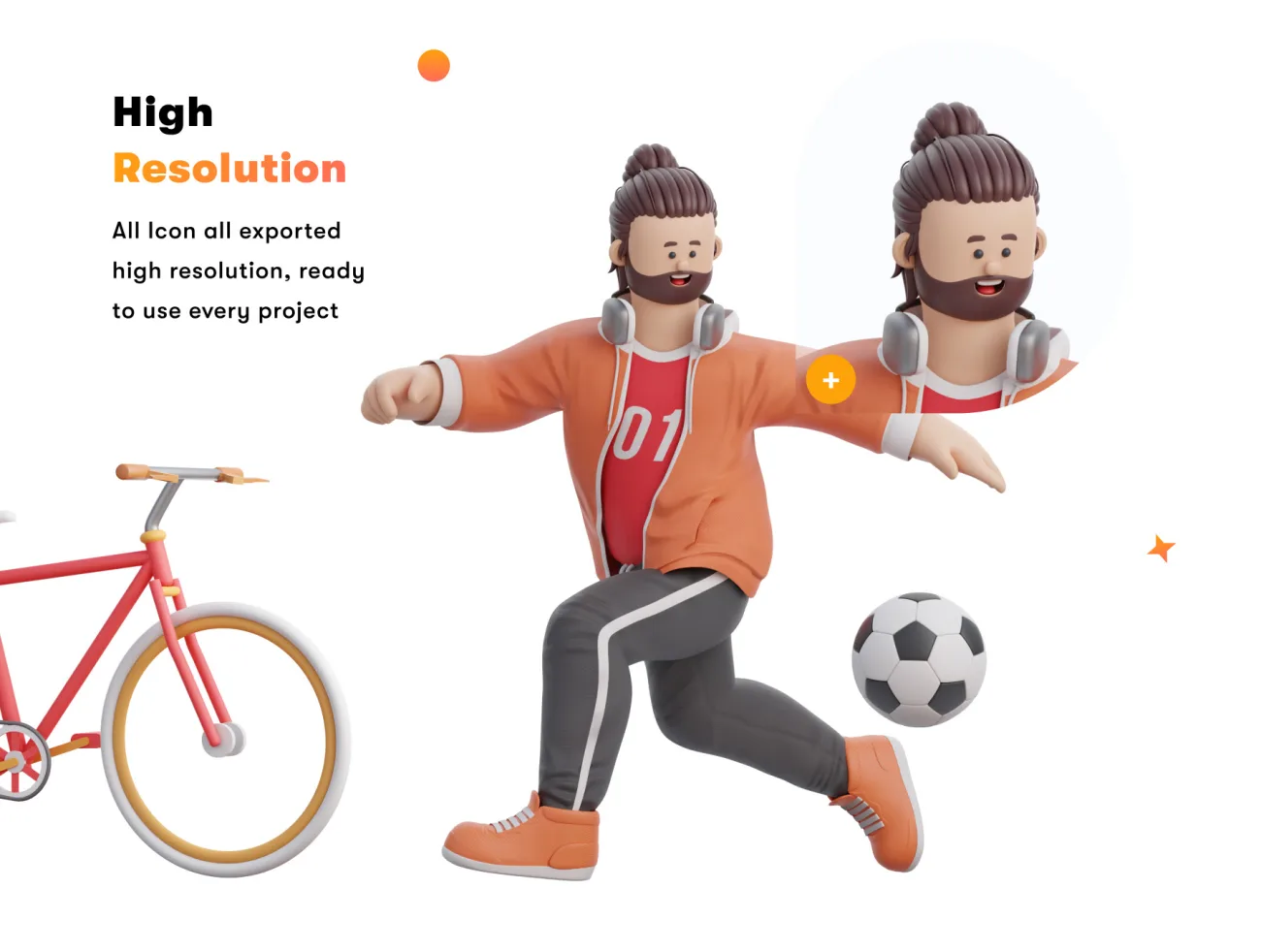 体育运动3D人物角色模型16款 3D Character Sports Pack .blender .png-3D/图标-到位啦UI