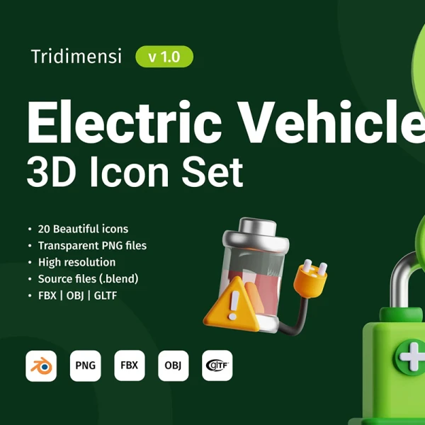电动环保新能源汽车3D模型素材20款 3D Electric Vehicle .maya .3D max .c4d .blender