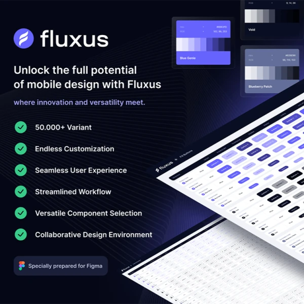 Fluxus 移动设计系统UI套件 Figma
