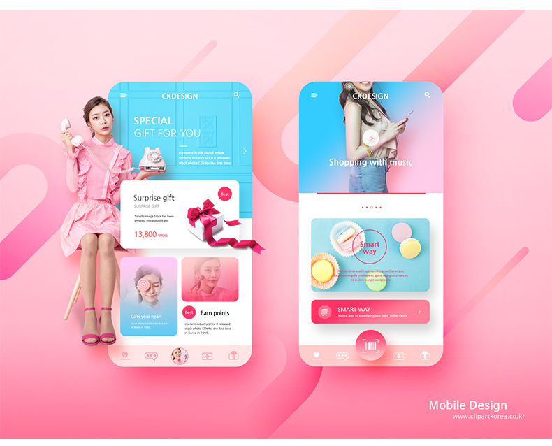 韩国高端活动购物美食瑜伽健身类手机UI设计分层素材打包源文件-UI/UX-到位啦UI