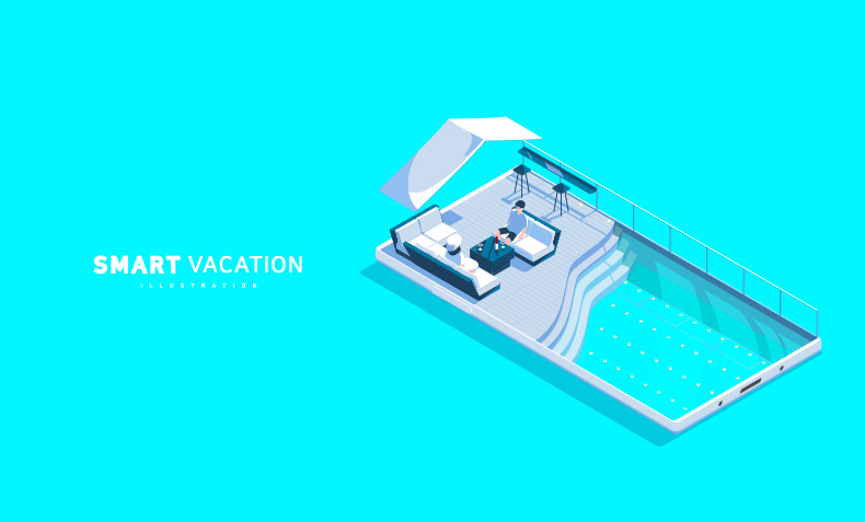 9套夏日度假旅游MBE插画风格AI矢量设计源文件-插画-到位啦UI