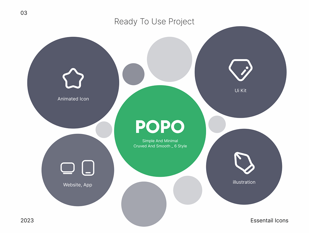 POPO图标集 +1500可爱简介通用图标Figma源文件 Blender-UI/UX-到位啦UI