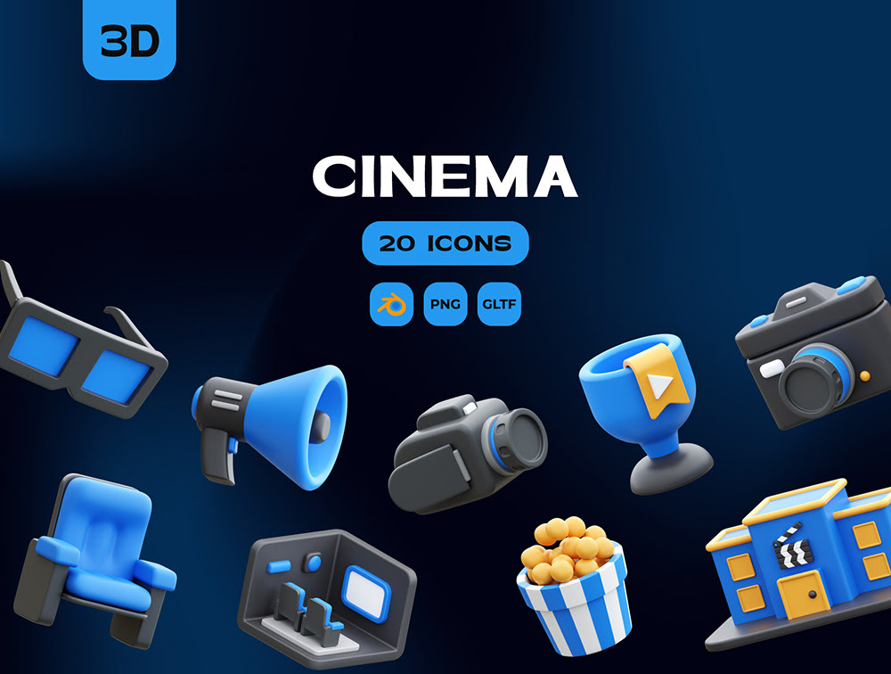 Cinema 3D 插画素材-3D/图标-到位啦UI