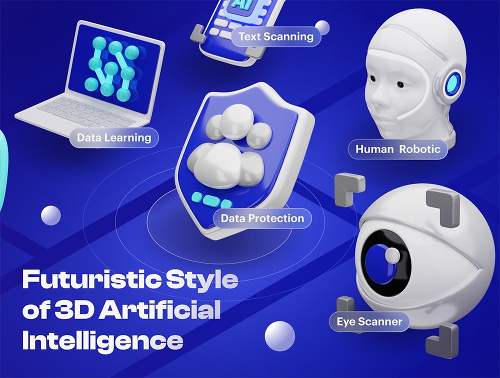 Artificially - 人工智能3D图标套装3D图标素材-3D/图标-到位啦UI