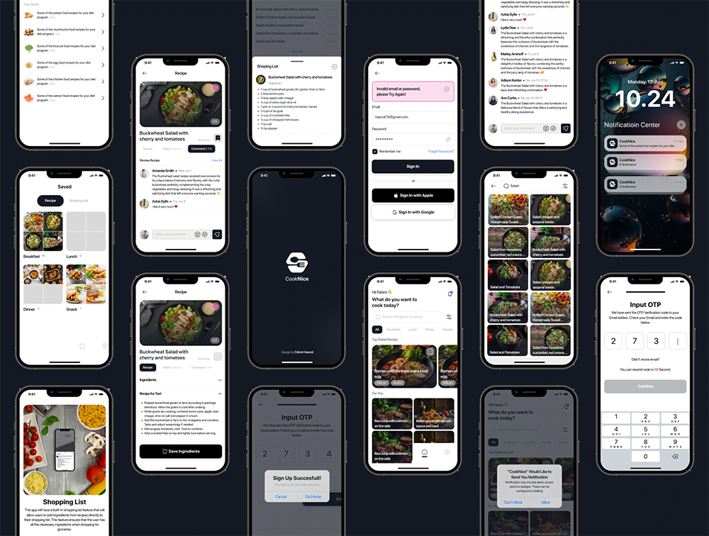 食谱 - CookNice 手机应用 iOS UI套件 Figma Blender-3D/图标-到位啦UI