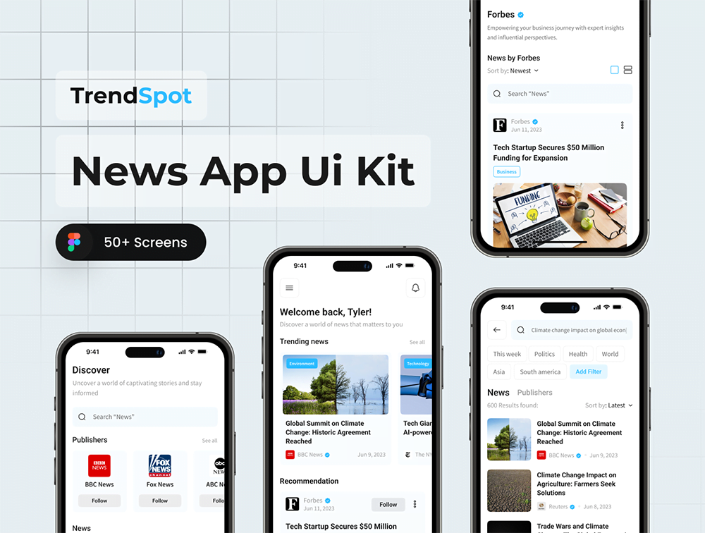 TrendSpot - 新闻App UI套件-UI/UX-到位啦UI