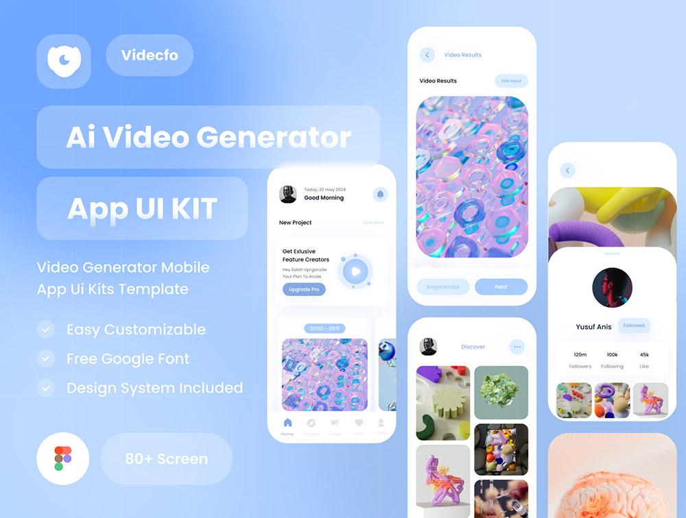 Videcfo - AI视频生成器UI套件App-UI/UX-到位啦UI