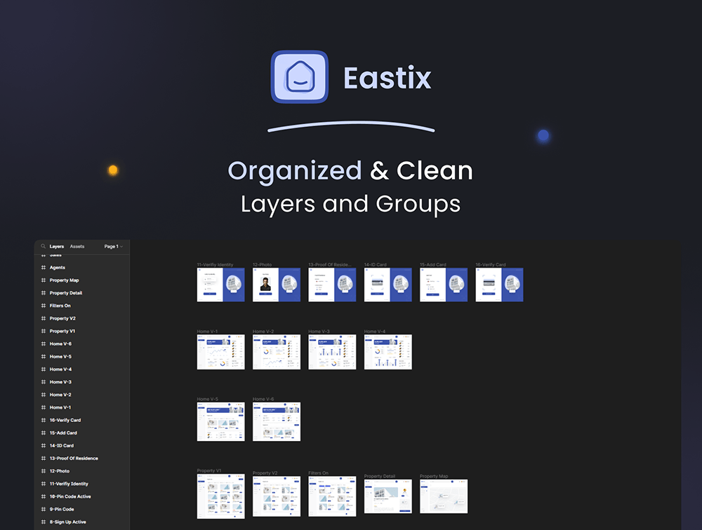 Eastix - 房地产仪表板UI套件插画 Figma, Sketch-UI/UX-到位啦UI