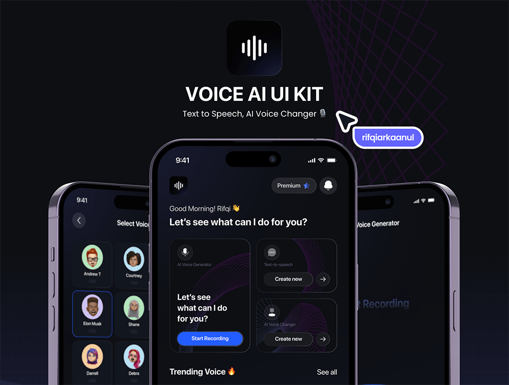Voice AI - 语音AI UI套件-UI/UX-到位啦UI