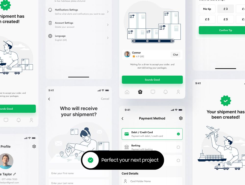 RealityShip - delivery and shipping app UI kit Design Figma源文件Figma RealityShip - delivery and shipping app UI kit Design概述-UI/UX-到位啦UI