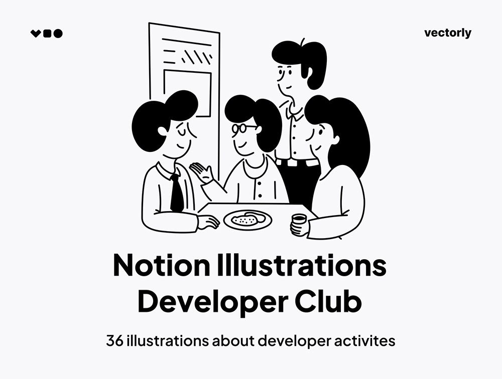 Notion插画 - 开发者俱乐部Figma Illustrator-插画-到位啦UI