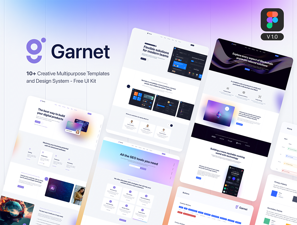 Garnet - 创意 Figma 模板和 UI 套件 V1.0 Figma 源文件-UI/UX-到位啦UI