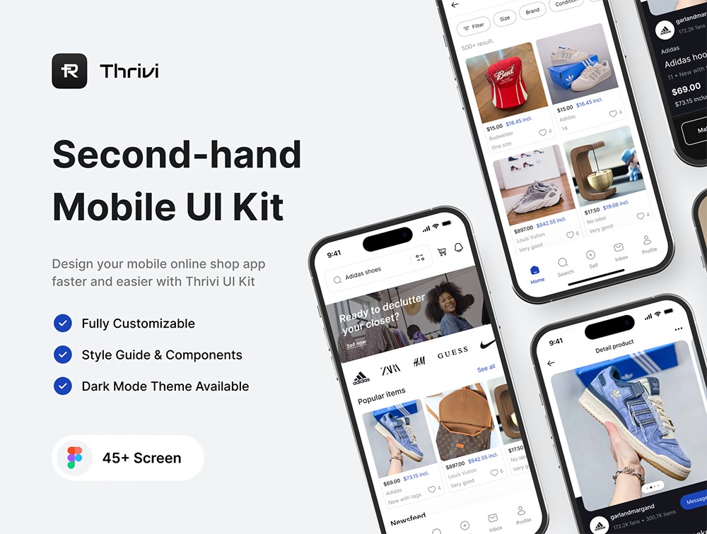 Thrivi - 二手电商App UI套件-UI/UX-到位啦UI