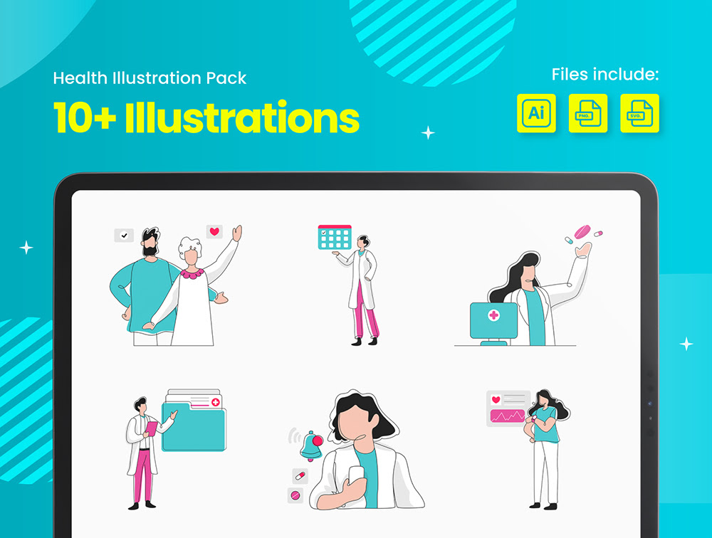 Healthcare Illustration Pack 插画-插画-到位啦UI