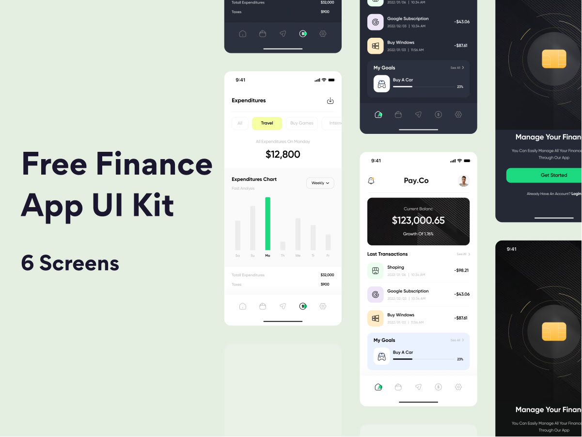 金融app ui .fig素材下载-UI/UX-到位啦UI