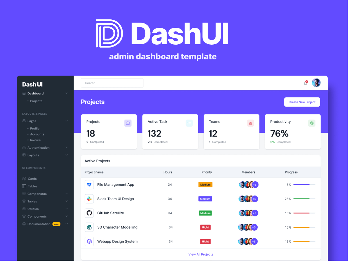 Dash UI 后台管理平台UI-UI/UX-到位啦UI