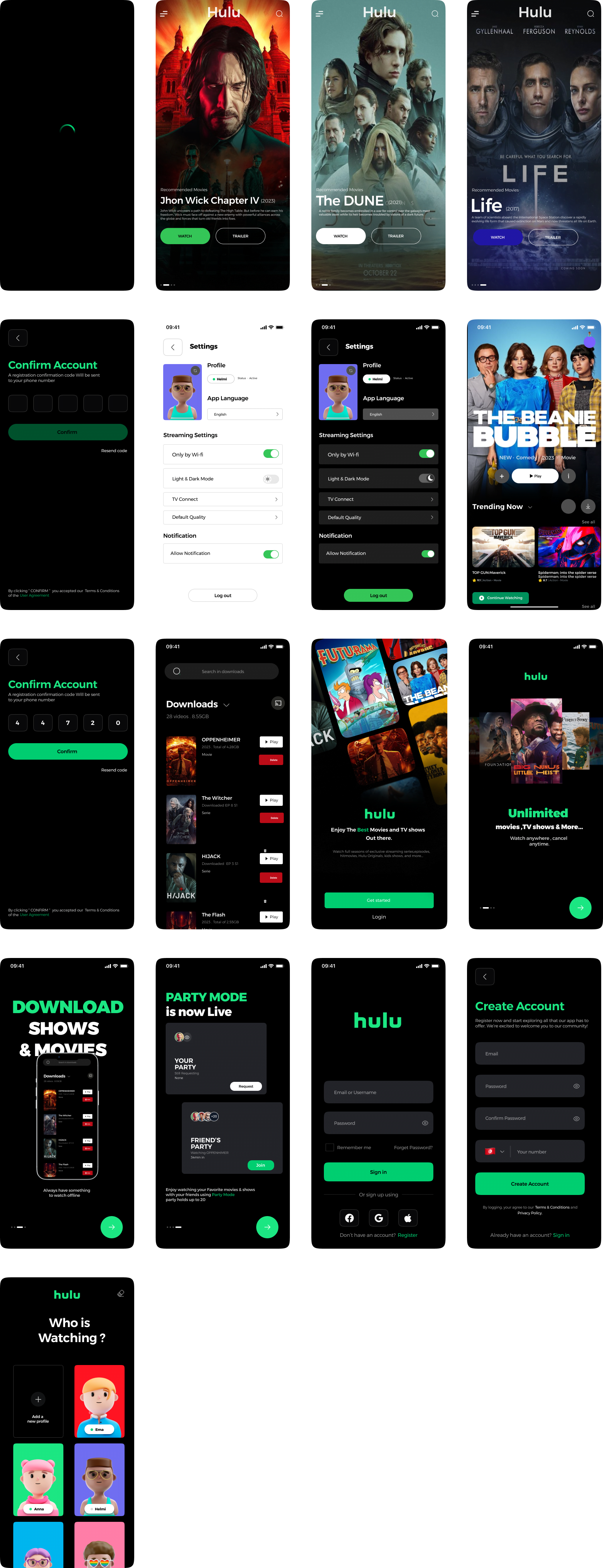 视频平台Hulu app ui redesign-UI/UX-到位啦UI