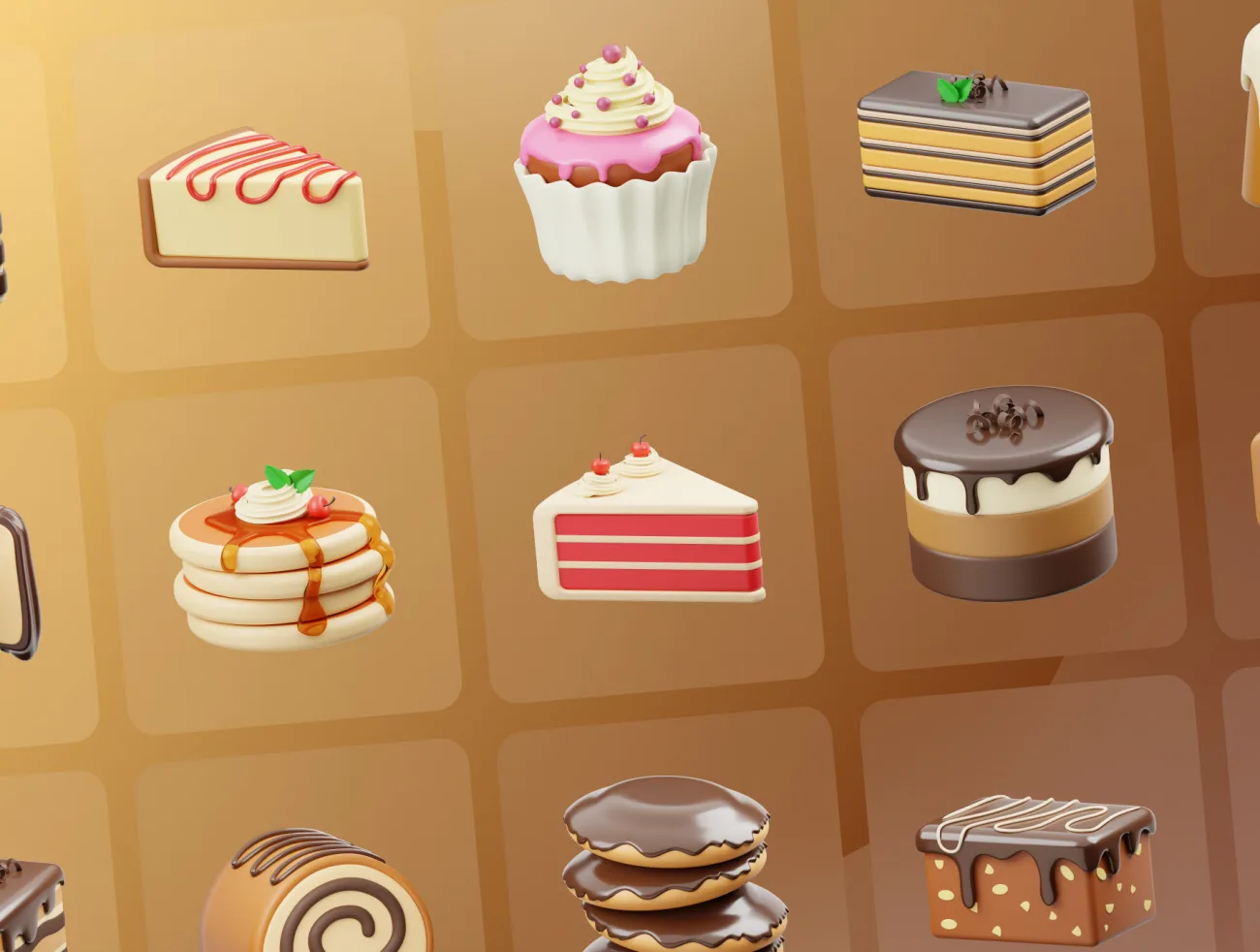 15个蛋糕3D图标 Cakes 3D Icon blender格式-3D/图标-到位啦UI