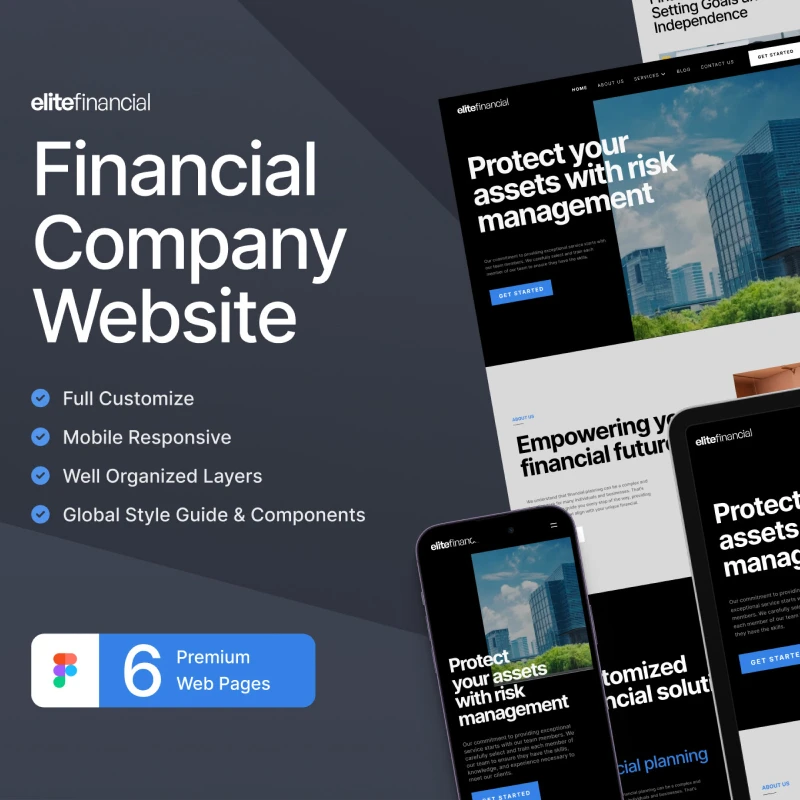 elitefinancial - 金融公司机构官方网站设计模板 elitefinancial - Financial Company Website fimga格式缩略图到位啦UI