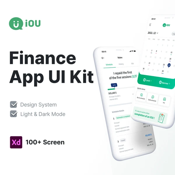 简洁财务理财计账应用程序 UI 套件 Mintsoft - Finance App UI Kit