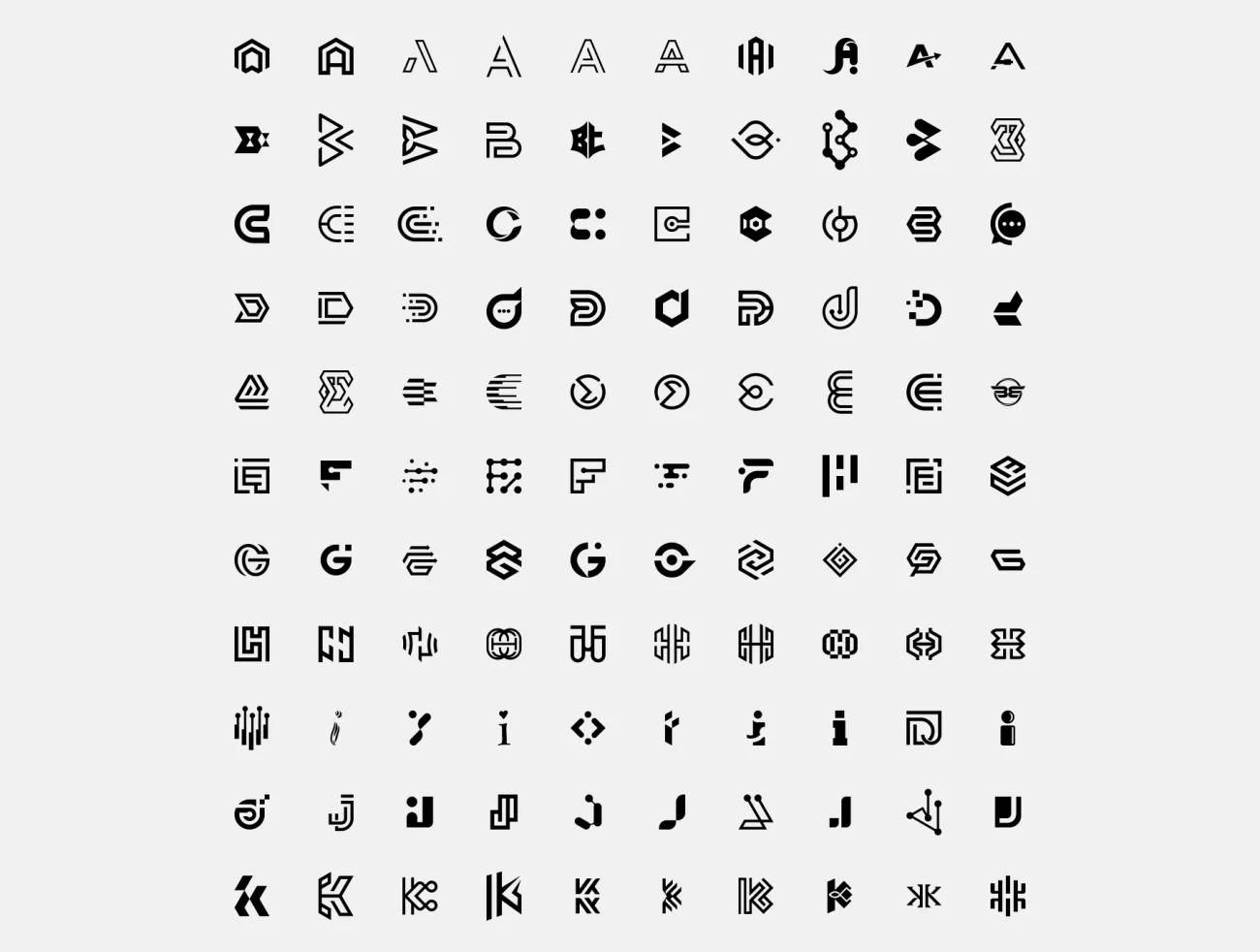 Logo设计资源包包含超过4000个字母抽象符号和700多种形状和纹理的矢量元素 Mega Logo Collection ai, figma格式-3D/图标、品牌VI、图案设计、平面广告、设计元素-到位啦UI