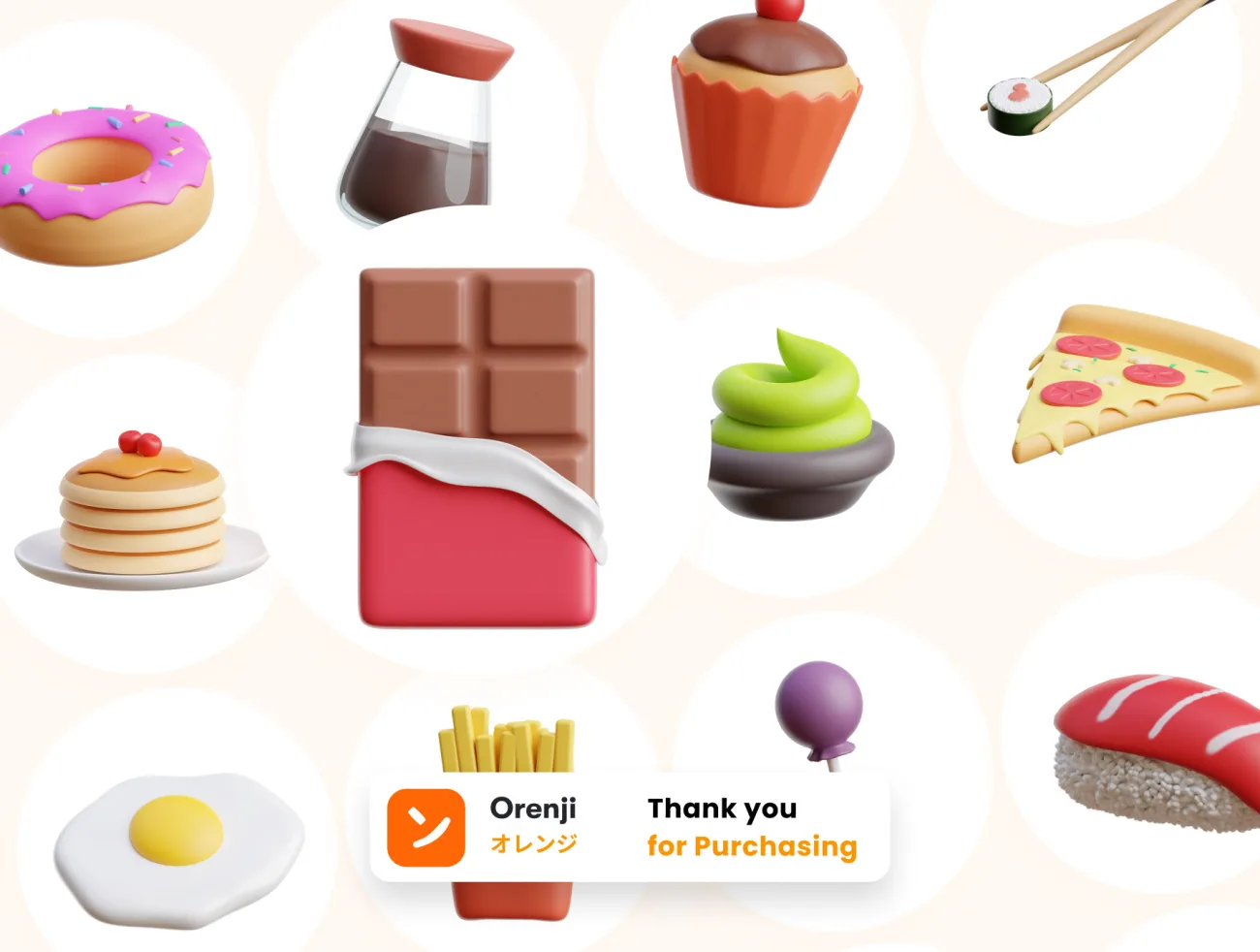 食物饮料3D图标模型工具包 Food & Drink 3D Icon .blender .png-3D/图标-到位啦UI