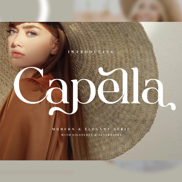 Capella时尚的连字衬线字体 Capella psd, ai, ttf, otf格式