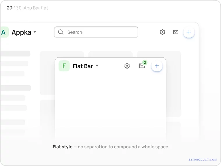 Application Bar UI design flat