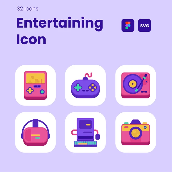 有趣的游戏娱乐图标32款 Entertaining Icon .ai .figma