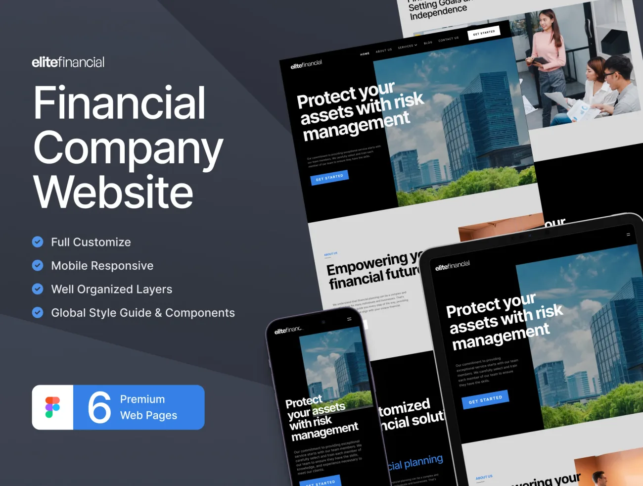 elitefinancial - 金融公司机构官方网站设计模板 elitefinancial - Financial Company Website fimga格式-UI/UX、主页、博客、海报-到位啦UI