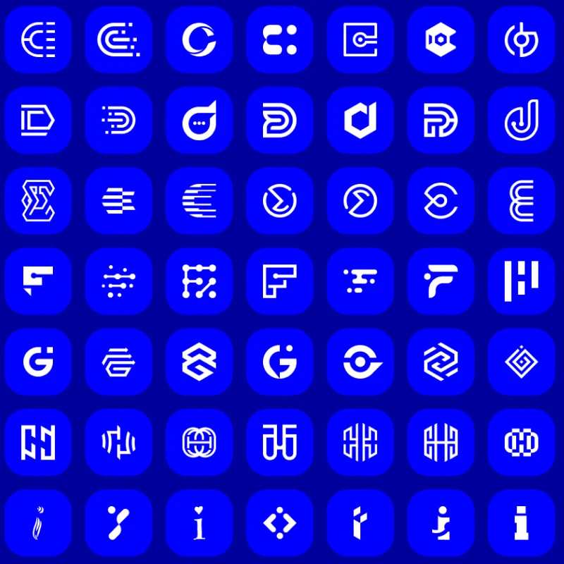 Logo设计资源包包含超过4000个字母抽象符号和700多种形状和纹理的矢量元素 Mega Logo Collection ai, figma格式缩略图到位啦UI