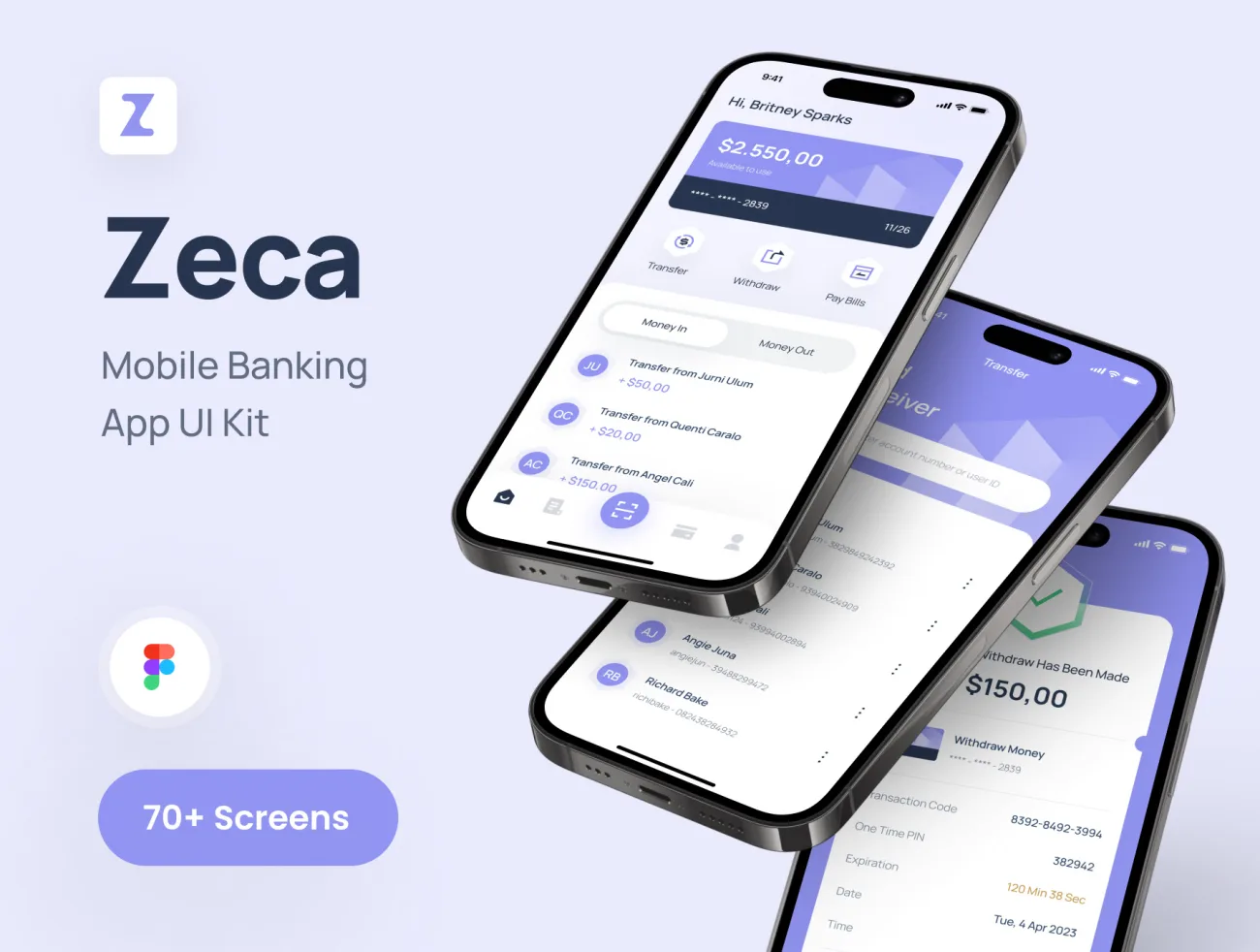 Zeca - 移动银行应用UI套件 Zeca - Mobile Banking App UI Kit figma格式-UI/UX-到位啦UI